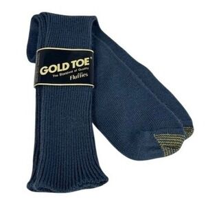 Vtg Gold Toe Fluffies Socks Military Blue Mens Shoe Size 6.5-12 Made in USA 520S
